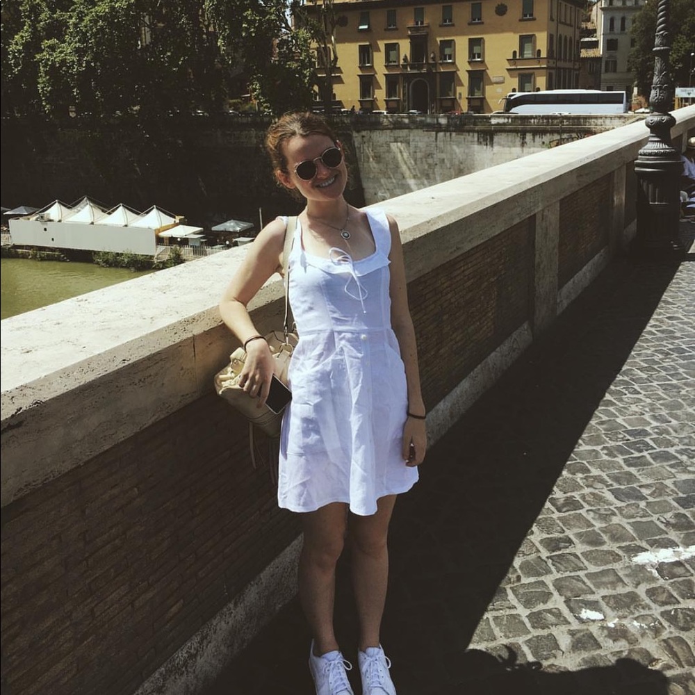 Reformation white linen mini dress